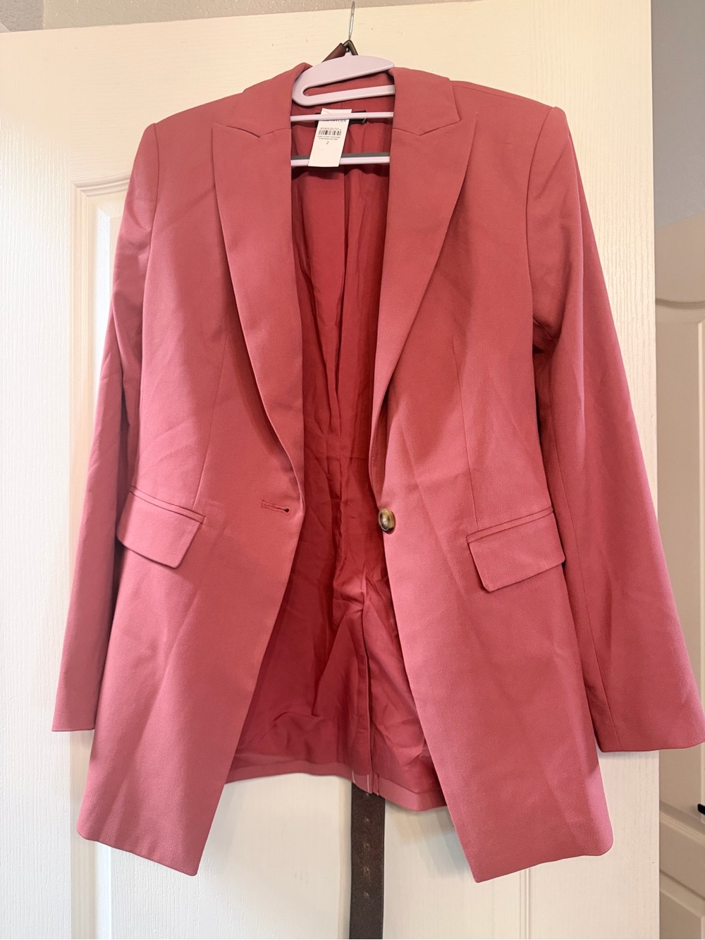 Ann Taylor Rose Pink Single-Button Blazer